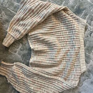 Ecote Multicolor Off-the-Shoulder cropped Sweater